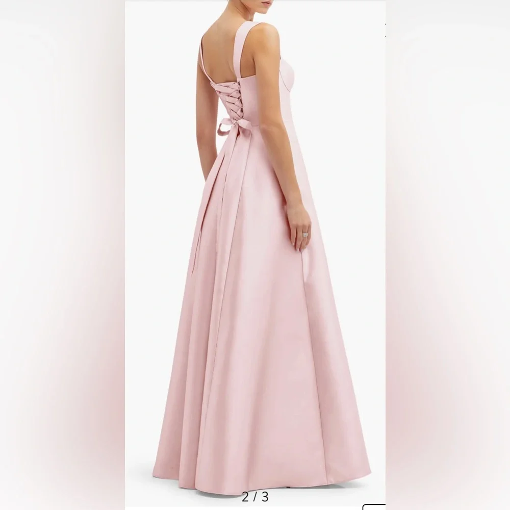 ALFRED SUNG Bustier Tie Back Gown 
PINK - Picture 3 of 13